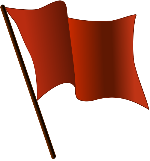 Røde flag - et rødt flag pegende til højre