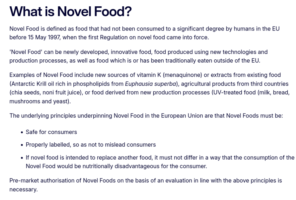 EU Novel Food data